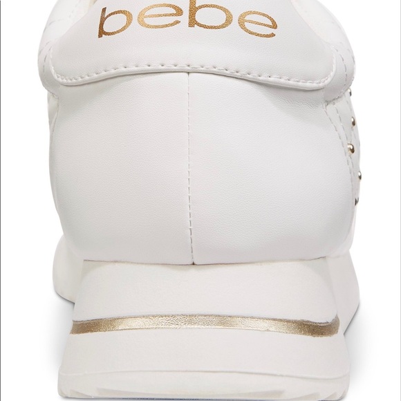 bebe Sport Studded Sneaker White/Gold - Picture 7 of 8